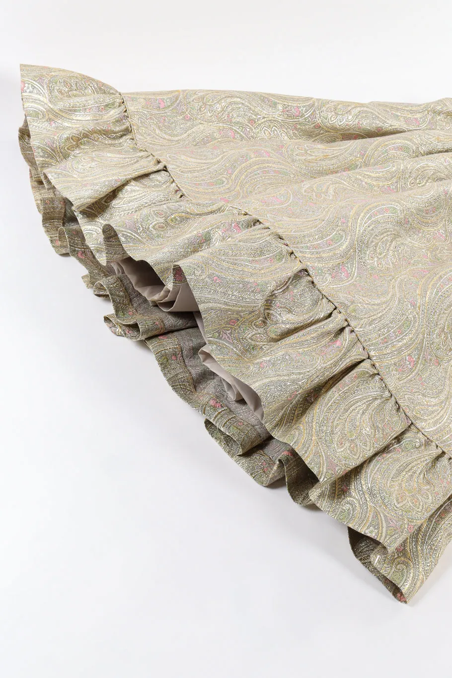Floral Brocade Metallic Gown